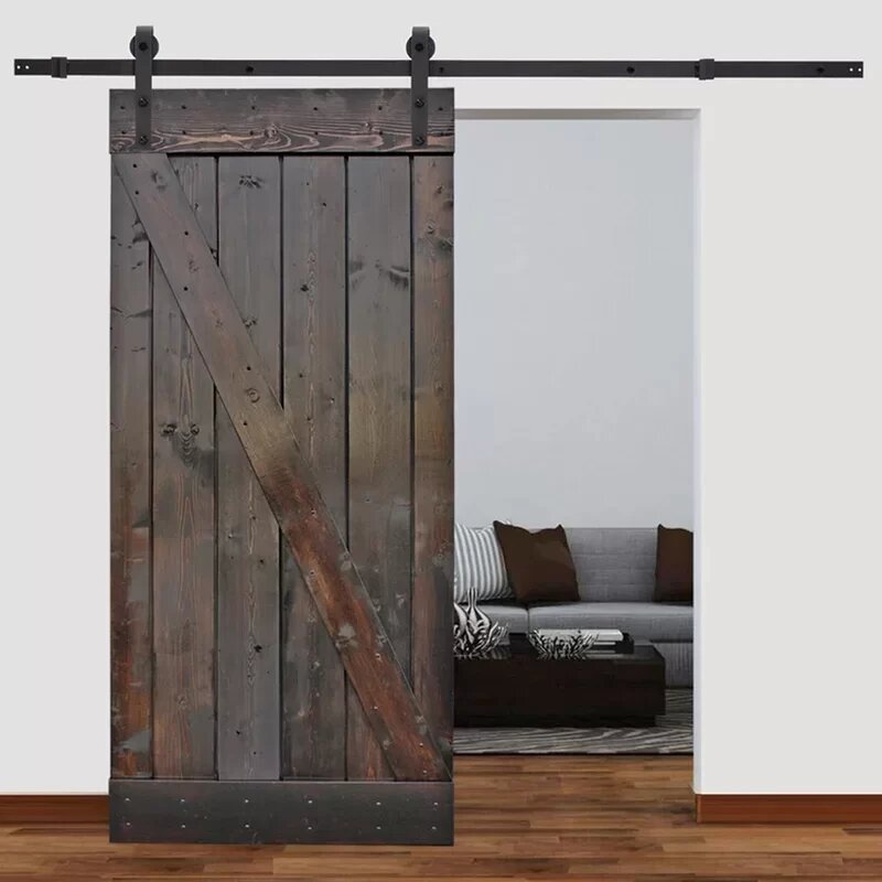 Calhome Solid Wood Panelled Pine  Slab Interior  Barn  Door  